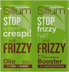 Silium Розгладжуючий флюїд-бустер для неслухняного волосся з протеїнами кашеміру і олією цубакі Anti-Frizz Hair Cashmere Proteins & Tsubaki Oil Kit Sachet (fluid/12ml+booster/12ml)