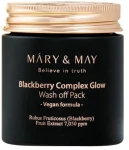 Антиоксидантна глиняна маска для обличчя з ожиною - Mary & May Blackberry Complex Glow Wash Off Pack, 125 г