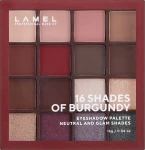 Палетка теней для век - LAMEL Make Up Eyeshadow 16 Shades Of Burgundy, 16-4