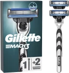 Бритва мужская + 2 сменных картриджа - Gillette Mach3