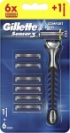 Бритва + 6 сменных кассет - Gillette Sensor 3, 1+6 шт