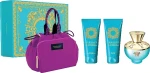 Набір парфумований для жінок - Versace Dylan Turquoise pour Femme, edt/100ml + b/lot/100ml + sh/gel/100ml + bag