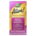 Мультивітаміни для жінок - Nature's Way Alive! Max3 Potency Women's Complete Multivitamin, 90 таблеток - фото N2