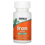 Залізо - Now Foods Iron, 18мг, 120 вегетаріанських капсул