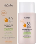 Сонцезахисний BB-флюїд з тонуючим і матуючим ефектом - BABE Laboratorios Super Fluid Color Mattifying Sunscreen SPF50, 50 мл