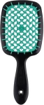 Расческа чёрная с бирюзовым - Janeke SMALL SUPER BRUSH, 17,5 см х 7,3 см