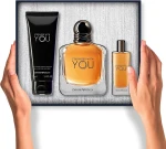 Парфумований набір чоловічий - Giorgio Armani Stronger With You, Туалетна вода 100 мл + Туалетна вода 15 мл + Гель для душа 75 мл - фото N3