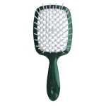 Гребінець для волосся - Janeke SMALL SUPER BRUSH, смаргдовмй з білим, маленький