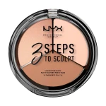 NYX Professional Makeup Палетка для контурингу обличчя 3 Steps To Sculpt Face Sculpting Palette 01 Fair, 5 г