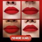 Maybelline New York Матова помада для губ Color Sensational Ultimatte 299 More Scarlet, 6 г - фото N4
