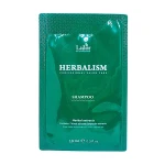 Шампунь против выпадения волос для чувствительной кожи головы с травяными экстрактами и аминокислотами - La'dor Herbalism Shampoo, 10 мл - фото N3