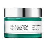 Esthetic House Крем для обличчя Snail Cica Perfect Repair Cream відновлювальний, з муцином равлика, центеллою та зеленим чаєм, 50 мл