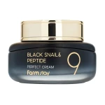 Омолоджувальний крем з муцином чорного равлика і пептидами - FarmStay Black Snail & Peptide 9 Perfect Cream, 55 мл - фото N3