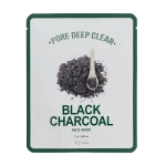 A'pieu Тканевая маска APieu Pore Deep Clear Black Charcoal Mask с черным углем, для очищения пор, 25 г