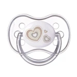 Canpol Babies Пустышка силиконовая симметричная 0-6 м Newborn baby бежевые сердца
