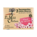 Le Petit Olivier Екстра ніжне мило Вишневий цвіт, 2*100 г