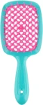 Гребінець для волосся - Janeke Small Superbrush, бірюзовий з рожевим, маленький