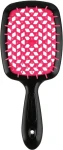 Расческа для волос - Janeke Small Superbrush, черный с малиновым, маленькая