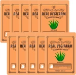 Поживна заспокійлива маска для обличчя з екстрактом алое - Fortheskin Super Food Real Vegifarm Double Shot Mask Aloe, 23 мл, 10 шт