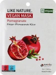 Тканевая маска для лица с экстрактом граната - Eyenlip Like Nature Vegan Mask Pomegranate, 23 мл, 1 шт