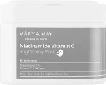 Освітлюючі тканинні маски з ніацинамідом і вітаміном С - Mary & May Niacinamide Vitamin C Brightening Mask, 30 шт