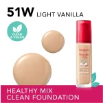 Зволожуюча тональна основа для обличчя - Bourjois Healthy Mix Clean & Vegan, 51W Vanille Clair, 30 мл - фото N3