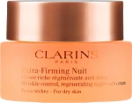 Зміцнюючий нічний крем для сухої шкіри - Clarins Extra-Firming Nuit Night Rich Cream, 50 мл - фото N2