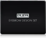 Набір, закріплюючий віск + кольорова пудра + пінцет + аплікатор - Pupa Eyebrow Design Set, 01 Blonde - фото N3