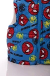 BABYKROHA Жилетка на флісі для хлопчика з кишенями Babykroha із принтом спайдермена блакитна, 98 - фото N2
