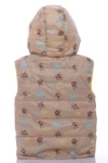 BABYKROHA Жилетка на флісі для дівчинки Babykroha з капюшоном Бджілки бежева, 104 - фото N3