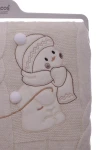 Recos Baby Плед вязаный с шапкой Снеговик 100*90 см молочный - фото N2