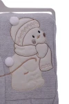 Recos Baby Плед вязаный с шапкой Снеговик 100*90 см светло-серый - фото N2