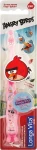 Longa Vita Зубна щітка "Angry Birds" з ковпачком, рожева