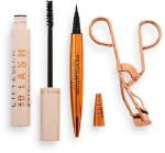 Makeup Revolution 5D Lash Eye Gift Set (eyelash curler/1pc + mascara/14ml + eyeliner/0.8ml) Набор - фото N2