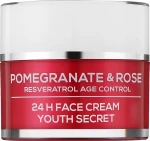 BioFresh Крем для лица "Секрет омоложения. Гранат и Роза" Via Natural Pomergranate & Rose 24H Face Cream Youth Secret