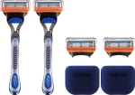 Gillette Набір Sharp (razor/2pcs + blade/4pcs + case/2pcs)