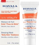 Mavala Нічна маска для сяяння шкіри Vitality Sleeping Mask Baby Skin Radiance (пробник) - фото N2