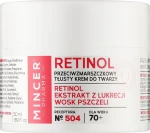 Mincer Pharma Крем для обличчя проти зморшок 70+ Retinol № 504