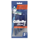 Gillette Набор одноразовых станков для бритья с двойным лезвием, 5шт Blue II Plus - фото N2
