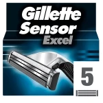 Gillette Сменные кассеты для бритья, 5 шт. Sensor Excel - фото N2