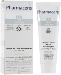 Pharmaceris Отбеливающий крем тройного действия для лица W Albucin Triple Action Whitening Day Cream SPF50+ - фото N2