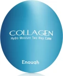 Зволожуюча колагенова пудра для обличчя зі змінним блоком - Enough Collagen Hydro Moisture Two Way Cake SPF 25 PA++, тон 13, 13 г, 2 шт - фото N3