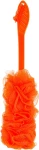 Titania Мочалка банная массажная 9110, с длинной ручкой, 45 см, оранжевая