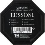 Невидимки прямі для волосся золотисті - Lussoni Hair Grips Golden, 4 см, 250шт - фото N2