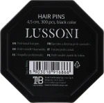 Lussoni Шпильки прямые для волос, черные, 4.5 см Hair Pins Black - фото N2