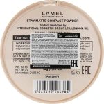 LAMEL Make Up Stay Matte Compact Powder Пудра компактная матирующая - фото N3
