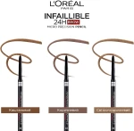 L’Oreal Paris L`Oréal Paris Infaillible Brows 24H Micro Precision Ультратонкий карандаш для бровей со щеточкой - фото N3