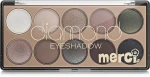 Merci Diamond Eyeshadow Palette Палетка тіней, 10 кольорів - фото N2