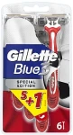 Gillette Набор одноразовых станков для бритья, 5+1шт Blue III Red and White - фото N3