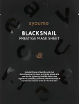 Ayoume Зволожувальна тканинна маска для обличчя з равликом Black Snail Prestige Mask Sheet